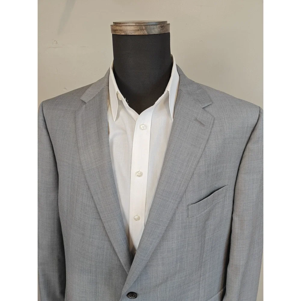 Lauren Ralph Lauren Mens Blazer Sports Coat 47R Gray Wool 2 Button R604
